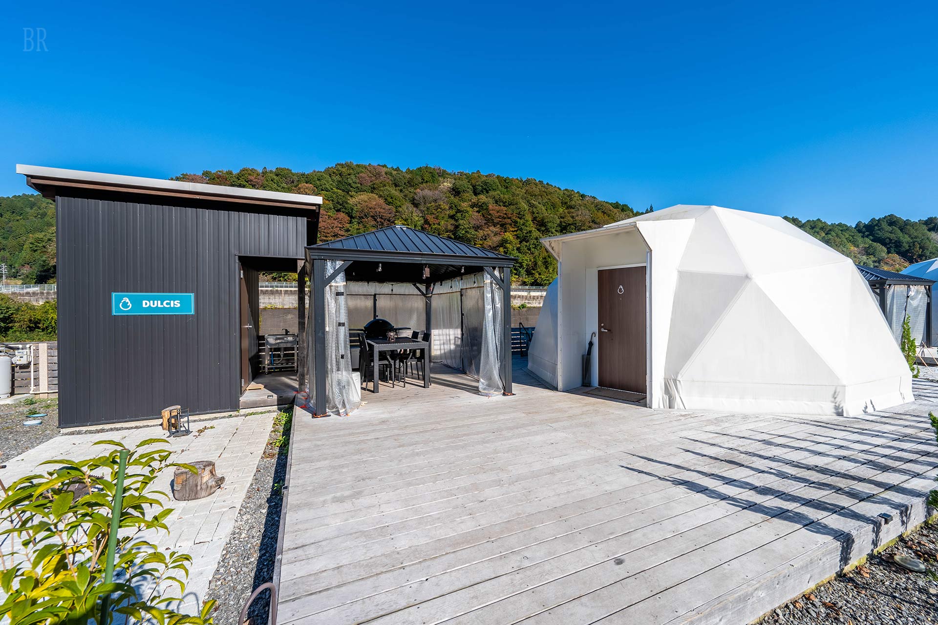Exterior view of dome tent