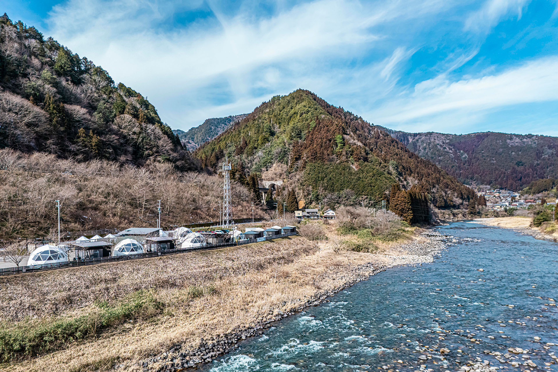 Exterior view of dome tent